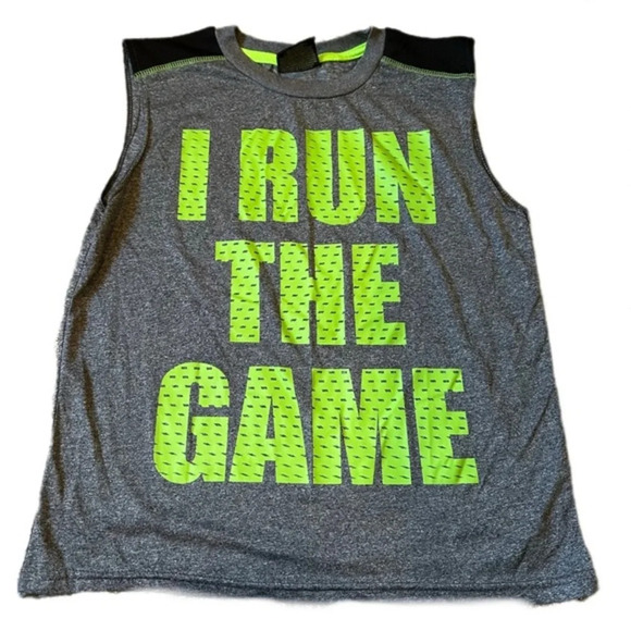 Boys Large Athletic Material Tank “ I Run the Game” - Picture 1 of 2